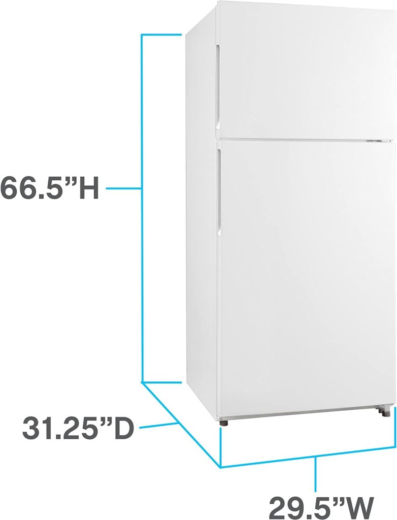 Avanti FF18D3S-4 FF18D cu.ft. Apartment Size Refrigerator​, Full Fridge Free Technology Prevents Frost Build-up with Adjustable Shelves, Door Bins  Crisper Drawers, 18 cu. ft, Stainless Steel