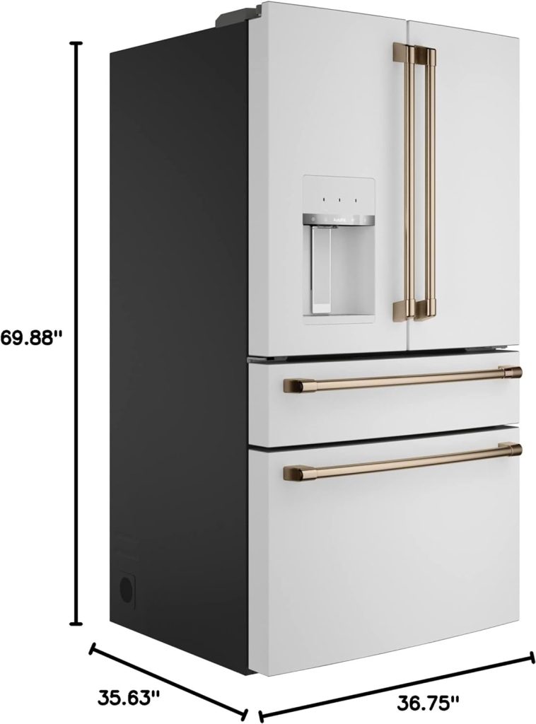 Cafe CVE28DP4NW2 27.8 cu. ft. Smart 4-Door French Door Refrigerator in Matte White, Fingerprint Resistant and ENERGY STAR