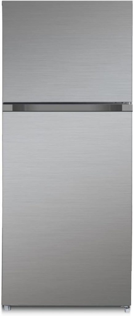 F15TFRESSS 250 Series Stainless Steel Refrigerator with Counter Depth Top Freezer, 28 Inch, 14.5 Cu. Ft. Capacity, Fridge for Kitchen, Office, Apartment, Glass Shelves, Reversible Door