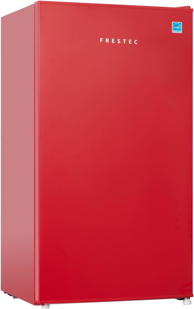 Frestec 3.1 CU Mini Refrigerator, Compact Refrigerator, Small Refrigerator with Freezer, Red (FR 310 RED)