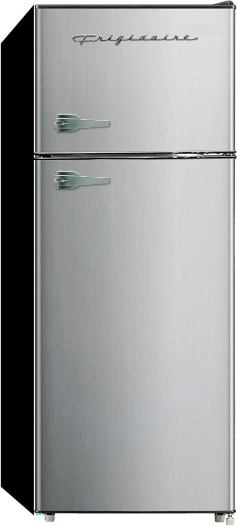 Frigidaire EFR341, 3.1 cu ft 2 Door Fridge and Freezer, Platinum Series, Stainless Steel, Double