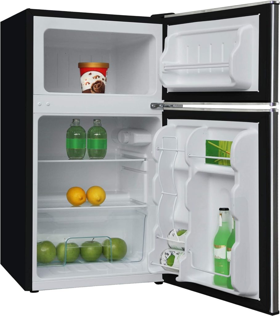 Frigidaire EFR341, 3.1 cu ft 2 Door Fridge and Freezer, Platinum Series, Stainless Steel, Double