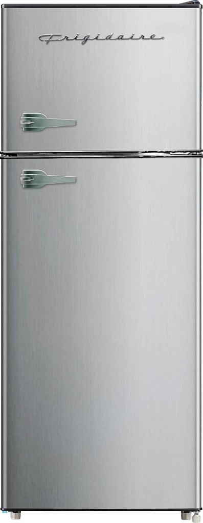 Frigidaire EFR341, 3.1 cu ft 2 Door Fridge and Freezer, Platinum Series, Stainless Steel, Double