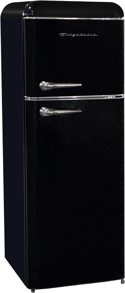 FRIGIDAIRE EFR756-CREAM EFR756, 2 Door Apartment Size Retro Refrigerator with Top Freezer, Chrome Handles, 7.5 cu ft, Cream