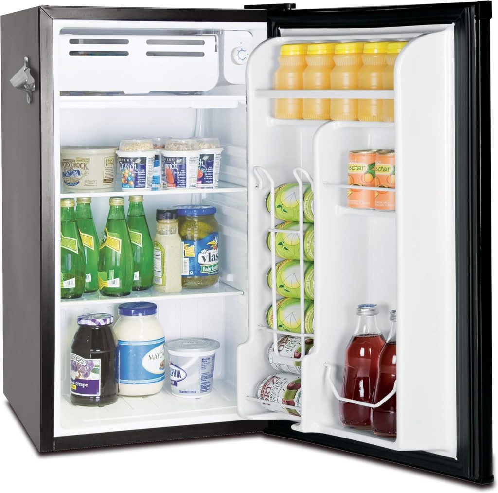 Frigidaire Retro Bar Fridge Refrigerator with Side Bottle Opener, 3.2 cu. ft, Red
