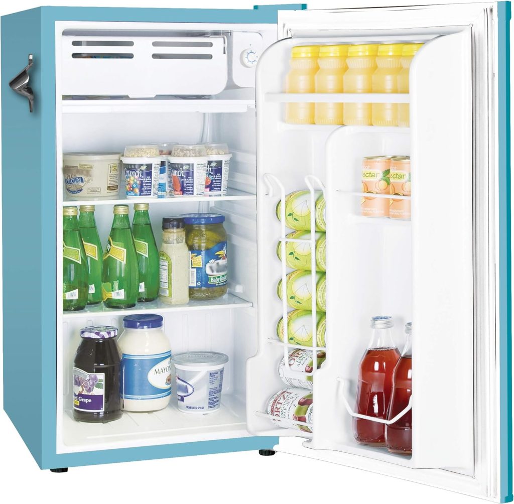 Frigidaire Retro Bar Fridge Refrigerator with Side Bottle Opener, 3.2 cu. ft, Red
